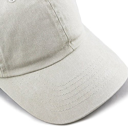 The Hat Depot 100% Cotton Pigment Dyed Low Profile Dad Hat Six Panel Cap - color: 1. Sand