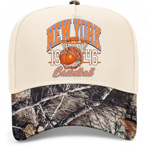 New York Hoops Bite Hat | Premium Adjustable Snapback Baseball Trucker Hats for Men & Women - color: Tree Camo