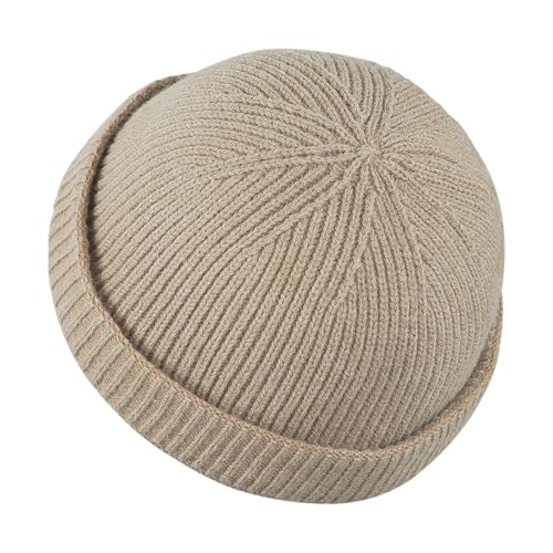 Croogo Brimless Hat Beanie Docker Cap Rolled Cuff Worker Sailor Skullcap - color: Ct47-khaki