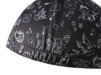 Man's Cycling Cap - Polyester Road Cycling Hat-Under Helmet - Cycling Helmet Liner Breathable&Sweat Uptake - color: Funny 4
