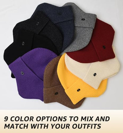 HiRui Knit Beanie Hats Winter Hats Ear Covers for Men Women-Warm Daily Headwear - color: Khaki
