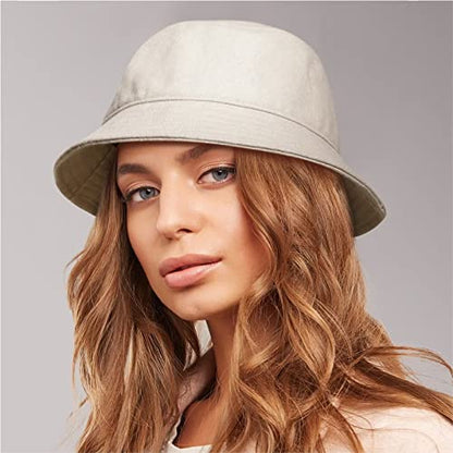 GADIEMKENSD Winter Bucket Hat - Premium Wool, Packable, Plain Colors, Unisex Warm Hat - color: Khaki Gray, size: Large