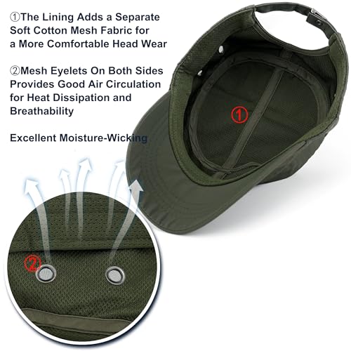 Loneshark Water Resistant Military Hat Quick Dry Cadet Cap Army Flat Top - color: Square-logo-green