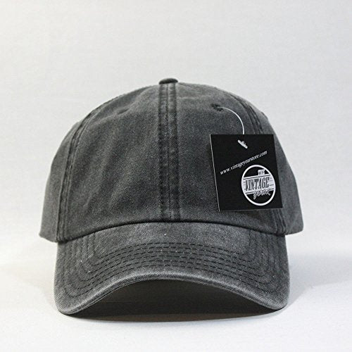 Plain Washed Cotton Adjustable 6 Panel Dad Hat Baseball Cap - color: Charcoal Gray