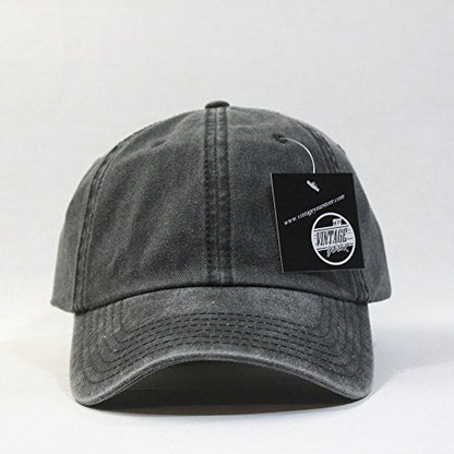 Plain Washed Cotton Adjustable 6 Panel Dad Hat Baseball Cap - color: Charcoal Gray