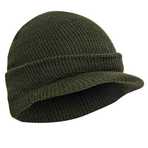 Rothco Genuine Watch Cap with Brim - Classic Knit Cap for Cold Weather - color: Olive Drab