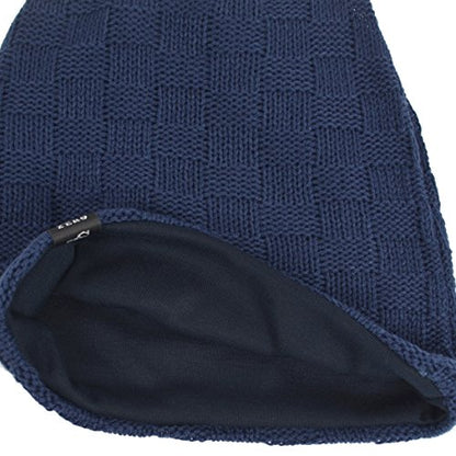 VECRY Men's Slouch Beanie Skull Cap Long Baggy Hip-Hop Winter Summer Hat - color: Checked-navy