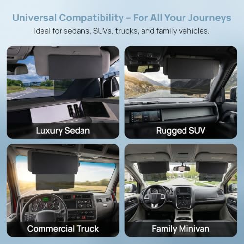 Car Sun Visor Extender, Polarized Anti Glare Sun Blocker with PC Lens