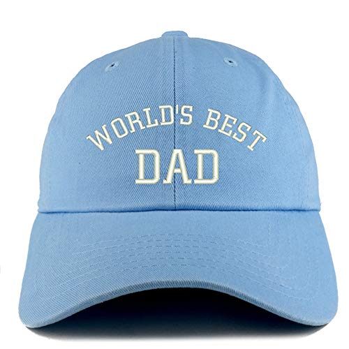 Trendy Apparel Shop World's Best Dad 단색 조절 가능한 비정형 아빠 모자 - color: Sky