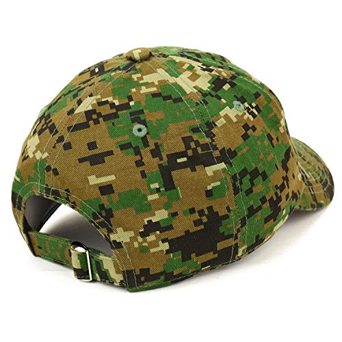Trendy Apparel Shop Don't Tread on Me Embroidered Unstructured Cotton Dad Hat - color: Digital Green Camo