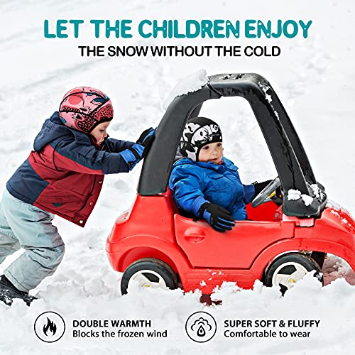 Hikenture Kids Skull Cap Helmet Liner Winter Hat for Boys and Girls Beanie Ski Hat with Thermal Fleece for Snow Sports… - color: Panda