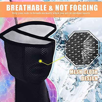 Breathable Kids Balaclava Ski Mask (2 Pack), Fleece Winter Face Mask for Cold Weather Boys Girls - Children Windproof Hat - color: Starry Sky + Fish Scales