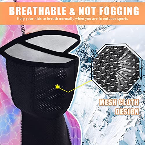 Breathable Kids Balaclava Ski Mask (2 Pack), Fleece Winter Face Mask for Cold Weather Boys Girls - Children Windproof Hat - color: Starry Sky + Fish Scales