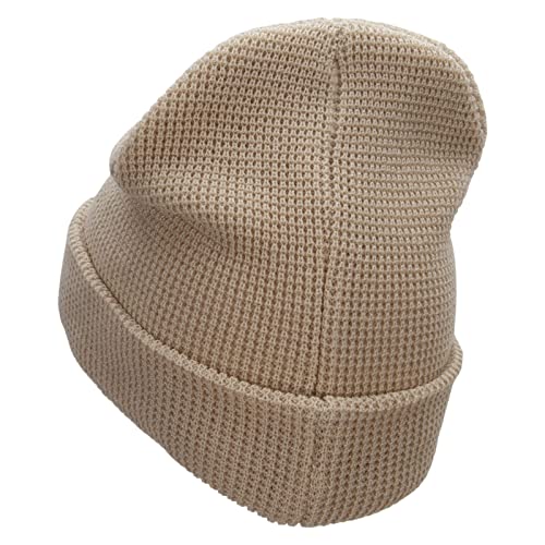 Waffle Knit Cuff Beanie - color: Birch