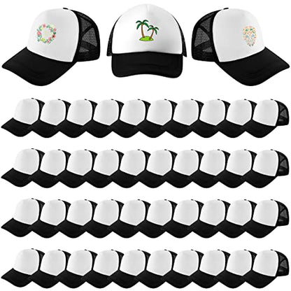 Hercicy 40 Pack Blank Trucker Hat Bulk - color: Black and White