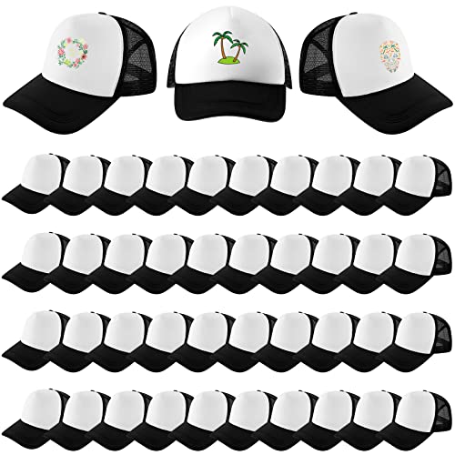 Hercicy 40 Pack Blank Trucker Hat Bulk - color: Black and White