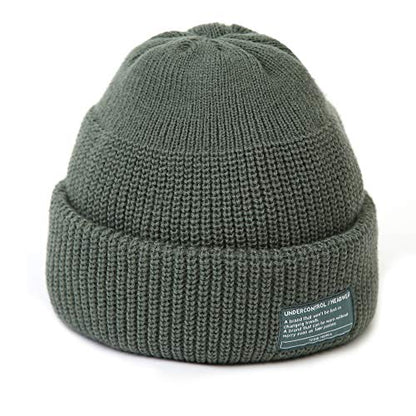 UNDERCONTROL Winter Trawler Fisherman Beanie Men Women Unisex Stylish Plain Docker Skull Hat Roll up Watch Cap Color Pack - color: Green