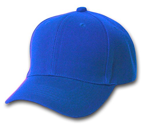 Plain Fitted Curve Bill Hat, Royal Blue
