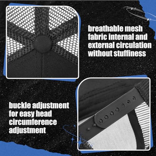 4 Pack Mens Trucker Hat Baseball Cap Adjustable Breathable Mesh Golf Hat Side Durable for Men Woman - color: Navy Blue,blue,black,khaki