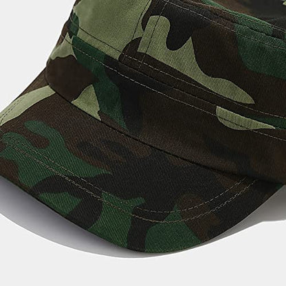 XYIYI Unisex Cotton Basic Cadet Army Cap Everyday Military Style Hat - color: Camo1
