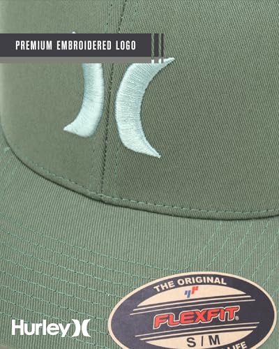 Hurley Mens Textured Fitted Baseball Cap, Moisture Wicking, Curved Brim - color: Veranda, size: Large-X-Large