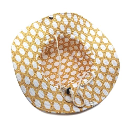 Sun Bucket Hat for Men Women Fishing Beach Safari Trendy Cotton Cowboy Cap for Golf Hiking Hunting Outdoor Boonie - color: Golden Bark