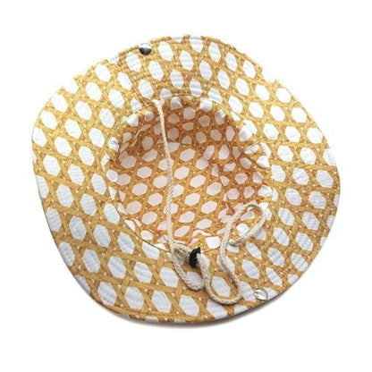 Sun Bucket Hat for Men Women Fishing Beach Safari Trendy Cotton Cowboy Cap for Golf Hiking Hunting Outdoor Boonie - color: Golden Bark