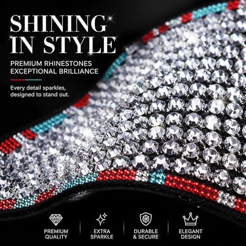 Shiny Women's Bling Rhinestone Visor Sun Protection for Tennis Golf Beach - color: Navybluesliverf