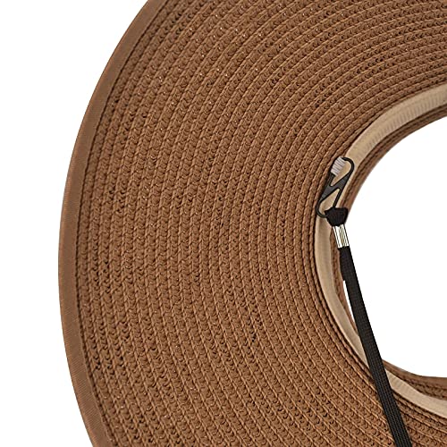 Women Sun Visors Foldable Straw Hats Summer Beach Packable Hat Floppy Wide Brim Cap Deep Style, Adjustable Size - color: Leopard
