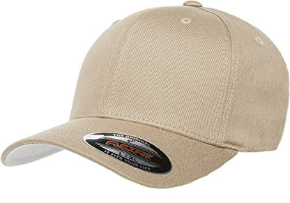Flexfit/Yupoong Men's Cotton Twill Fitted Cap - color: Khaki, size: Small-Medium