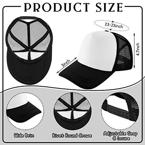 Hercicy 40 Pack Blank Trucker Hat Bulk - color: Black and White