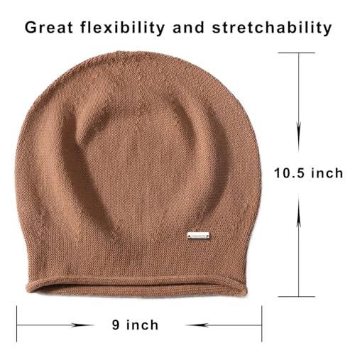 jaxmonoy Slouchy Knit Beanie Hat for Women Winter Soft Warm Ladies Laightweight Slouch Knitted Skull Beanies Cap - color: Coffee