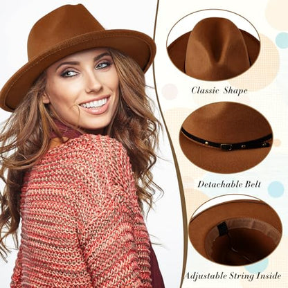 Hercicy 6 Pcs Fedora Hats for Women Men - color: Multicolor