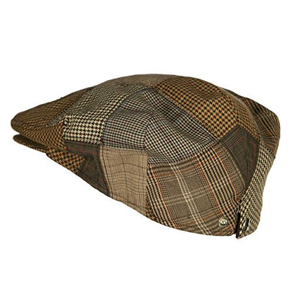 Men's Plaid Patchwork Ivy Cap - color: Brown