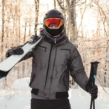 ZUMULIAN Balaclava Ski Mask for Adult, Full Face Mask Winter Fleece Thermal Cold Weather Outdoors Cover for Men Women 2 Packs - color: Black+blue