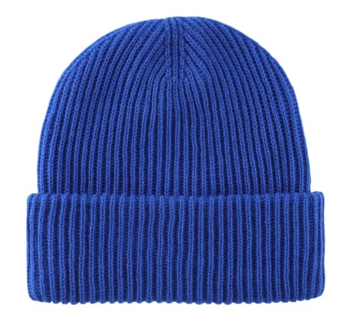 Home Prefer Rib Knit Beanie Hat for Men and Women Cuffed Beanie Winter Hat - color: Bright Blue