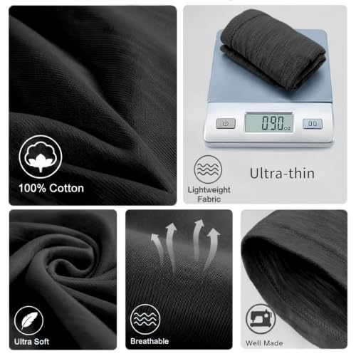 vidsel 100% Cotton Slouchy Beanie, Lightweight Summer Hats for Women Men - color: 1pc Black, size: Medium