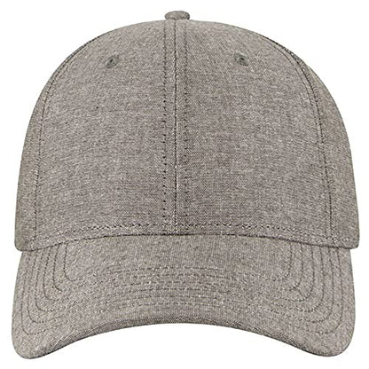 Ashen Fane 6 Panel Structured Low Profile Superior Cotton Twill Basic Baseball Hat - color: Chambray Charcoal