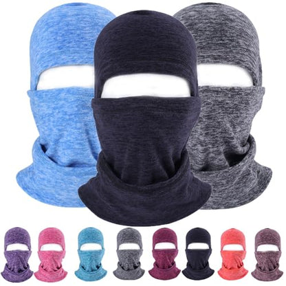Thermal Neck Hoods Caps Balaclava Winter Fleece Full Face Mask Windproof Ski Hat - color: Coffee