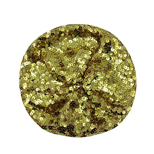 JUMISEE Sparkly Sequin Berets for Women Girls Fashion Beanie Hat Costume Accessories for Festival Party Dance - color: Gold