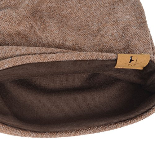 VECRY Men's Slouch Beanie Skull Cap Long Baggy Hip-Hop Winter Summer Hat - color: Brown