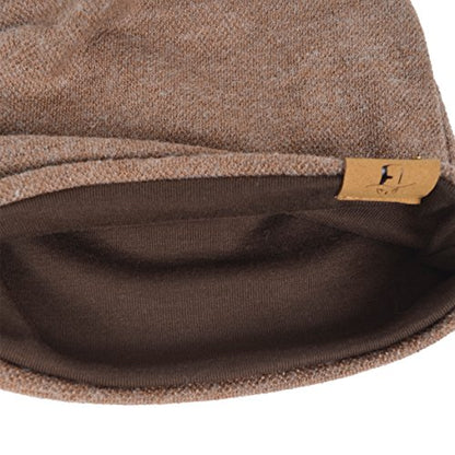 VECRY Men's Slouch Beanie Skull Cap Long Baggy Hip-Hop Winter Summer Hat - color: Brown