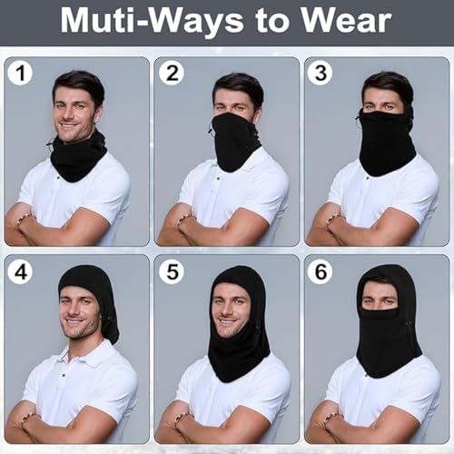 Frienda 2 Pcs Balaclava Ski Mask Windproof Warmer Fleece Adjustable Winter Mask Face Cover for Men Women - color: Black,army Green