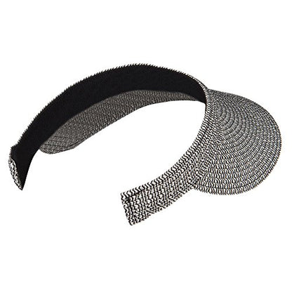 UPF 50+ Paper Braid Clip On Visor - color: Black White