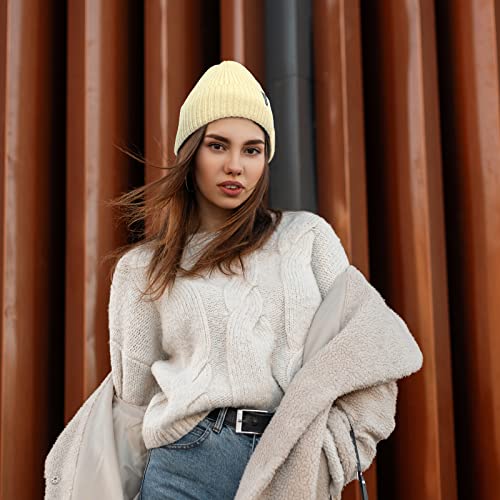 Ocatoma Beanie for Men Women Warm Winter Knit Cuffed Soft Ski Hats Unisex - color: Green