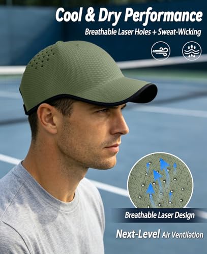 ZOORON Uncrushable Baseball Cap, Seamless Hats with Breathable Air Holes - color: Olive Green