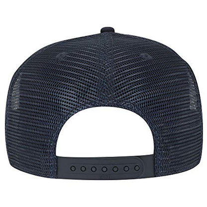 OTTO SNAP Hawaiian Pattern Square Flat Visor 6 Panel Pro Style Snapback Hat - color: Navy