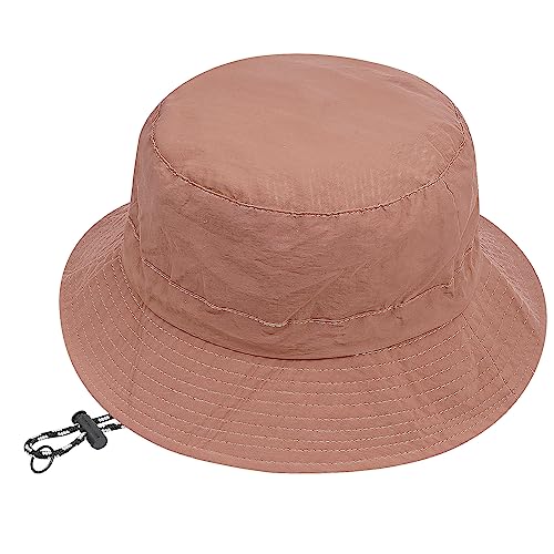 CLAPE Waterproof Bucket Hat Unisex Packable Rain Hat UV Protection Beach Sun Hat Quick Dry Fishing Safari Boonie Hat - color: Dfh07-brick Red