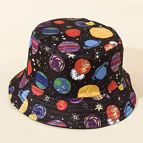 Quanhaigou Bucket Hats Unisex Summer Travel Beach Fisherman Cap for Men Women Teens - color: Galaxy