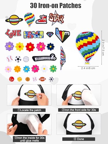 Aneco DIY Blank Trucker Hats Kit Adjustable Baseball Caps - color: Black